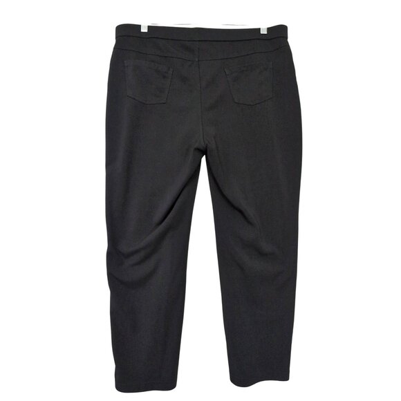 Susan Graver Milano Knit Jean Style Pull On Pants Womens L Petite Black Stretch - Picture 2 of 10
